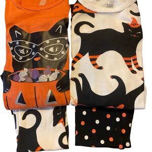 Carter's Halloween Cat Pajama Set - Orange, Black, White